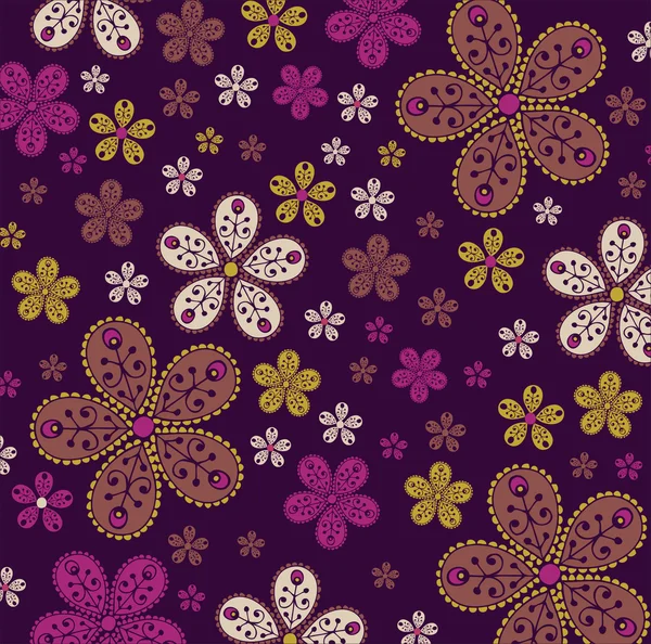 Patrón sin costura floral vectorial — Archivo Imágenes Vectoriales