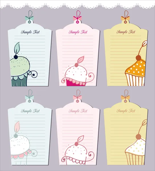 Collezione di tag muffin Vettoriali Stock Royalty Free