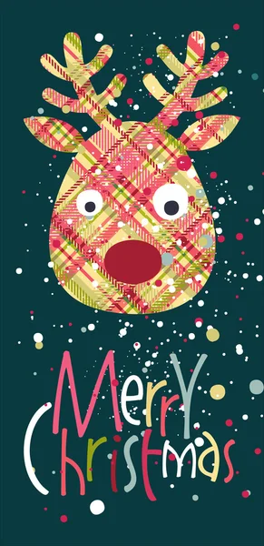 Biglietto di auguri natalizio con renna Illustrazione Stock
