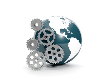 illüstrasyon: arazi ve bir grup vites