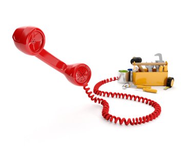 illüstrasyon: cep telefonu ve aletleri bir grup. Bu ara