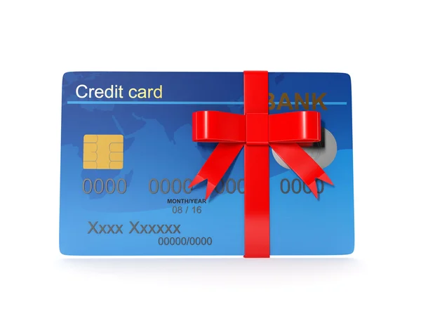 3D illustratie: creditcard als een geschenk. — Stockfoto