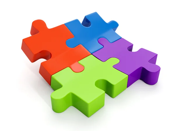 3d illustration: A group of puzzles, the designer — Stock Photo, Image