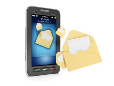illüstrasyon: konsept cep telefonu ve tehnoogii. Sms gönderme