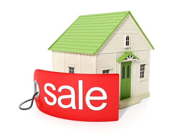 3d illustration, purchase of real estate. Sticker with the sale — Stock Photo, Image