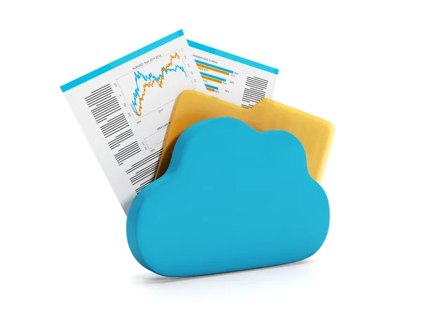 3d ilustración de la tecnología de Internet. Almacenar documentos en línea Imágenes de stock libres de derechos