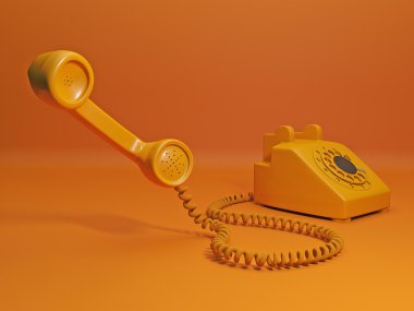 bir taksi sipariş için çağrı. turuncu telefon ve cep telefonu t olduğunu