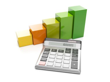 illüstrasyon: iş fikirleri. İş grafikleri ve calculato