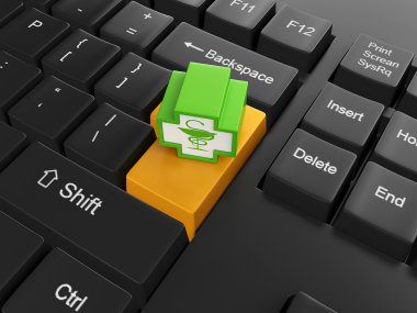 illüstrasyon bilgisayar teknolojileri. klavye ve tıbbi s