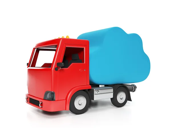 Illustrazione 3d: Intrattenimento Media. Camion consegna il cl blu — Foto Stock