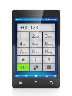 bir cep telefonu aradı. cep telefonu planos büyük kadran üzerinde bir