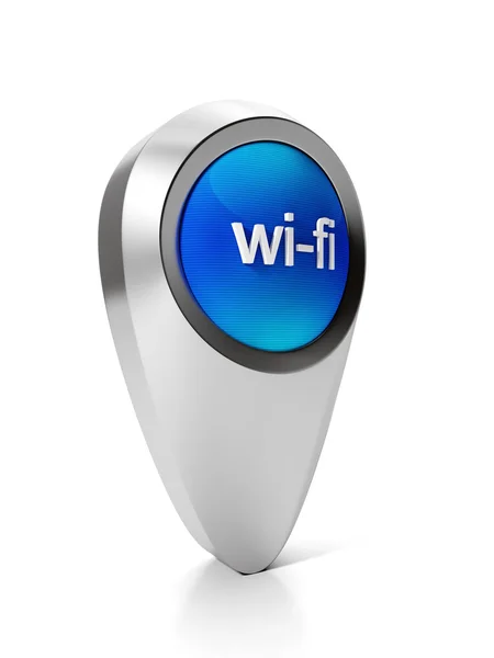 A 3D-s ikon mutató elfogadó pont wi-fi internet-kapcsolat — Stock Fotó