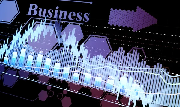 Bedrijfsstatistieken en analytics, gloeiende blad beznes statisti — Stockfoto