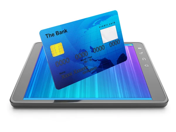 Mobile Banking. Carta di credito e tablet — Foto Stock