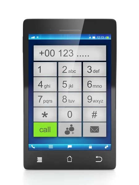 携帯電話からの呼び出し。携帯電話・ プラノス大規模なダイヤルを — ストック写真