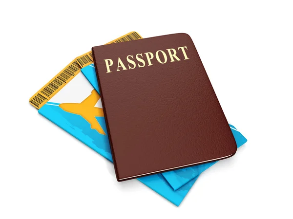 Sign trip. Group ticket and passport, holidays abroad — Stock Photo, Image