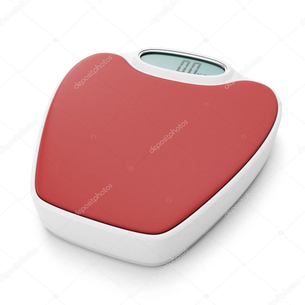 Scales for weighing body weight on a white background, graphic i