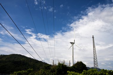 Rüzgar Türbini elektrik istasyonu ile