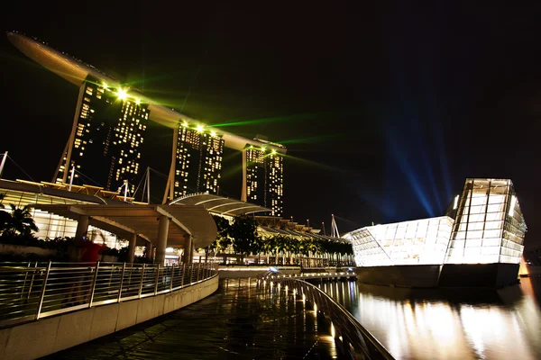 Marina bay sands gece — Stok fotoğraf