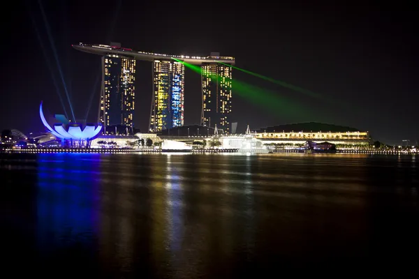 Marina bay sands per nacht — Stockfoto