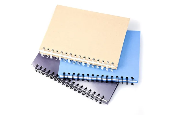 Stack of ring binder book or notebook isolated on white — Stock Photo, Image