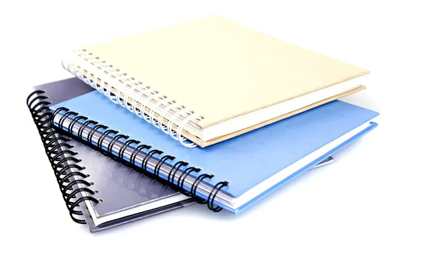Stack of ring binder book or notebook isolated on white — Stock Photo, Image