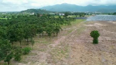 Chonburi, Tayland 'daki eski maden kanyonu manzarası üzerinde güzel bir anten.