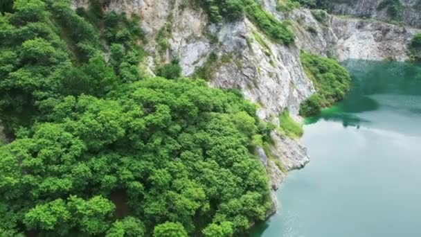 Hermosa Antena Sobre Antiguo Paisaje Del Cañón Mina Chonburi Tailandia — Vídeos de Stock