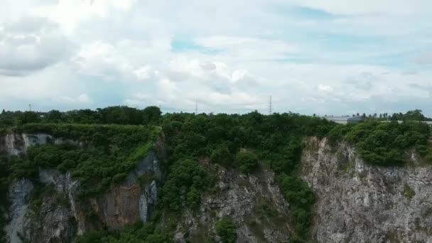 Bela Antena Sobre Antiga Paisagem Desfiladeiro Mina Chonburi Tailândia — Vídeo de Stock