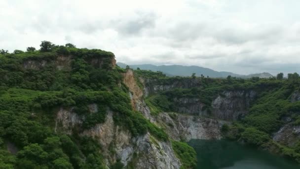 Belle Antenne Dessus Vieux Paysage Canyon Mine Chonburi Thaïlande — Video