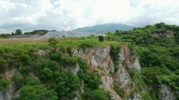 Prachtige Antenne Boven Oude Mijn Canyon Landschap Chonburi Thailand — Stockvideo