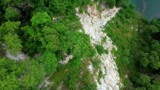 Hermosa Antena Sobre Antiguo Paisaje Del Cañón Mina Chonburi Tailandia — Vídeos de Stock