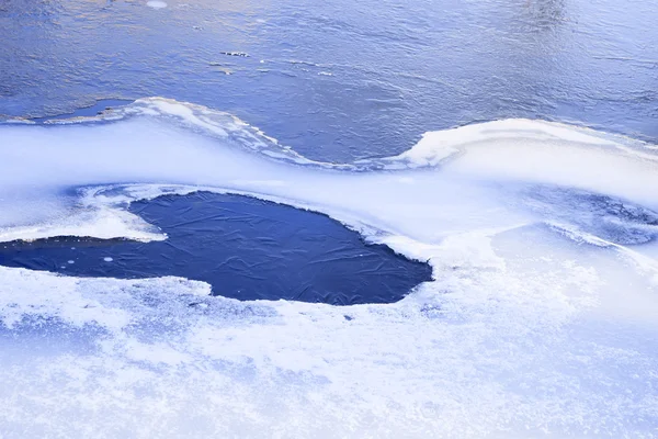 Zugefrorene Flussoberfläche — Stockfoto
