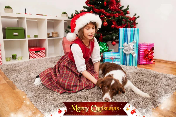 Niños con sus regalos de Navidad — Foto de Stock