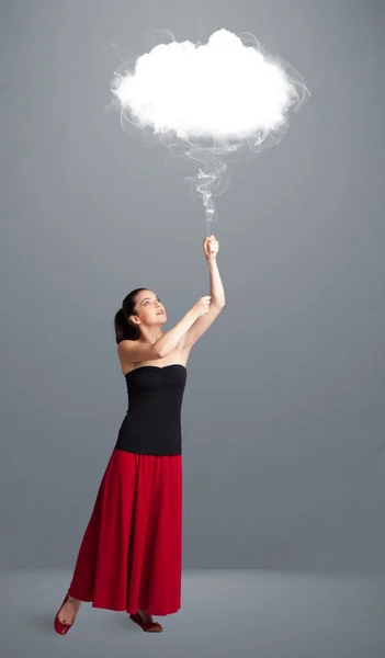 雲を持つ美しい女性 — ストック写真