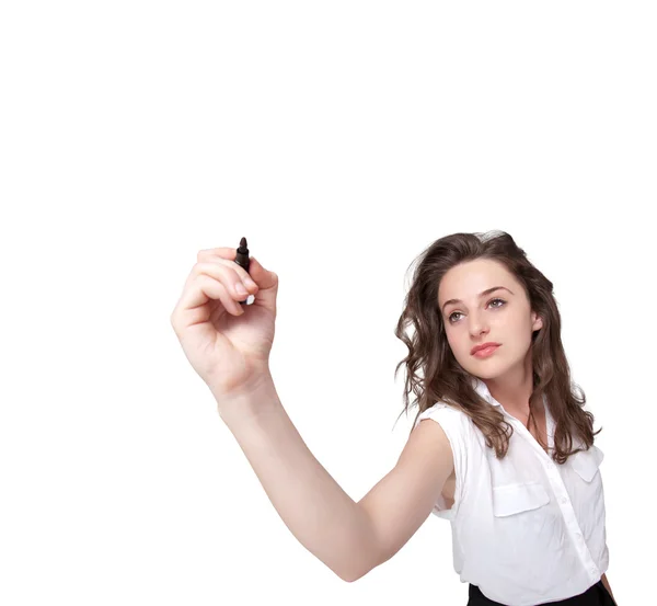 Young woman drawing on wihteboard Stock Image