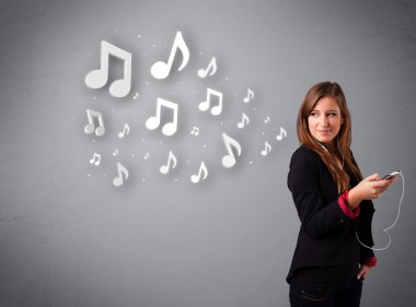 şarkı ve müzik ile müzik n genç ve güzel kadın