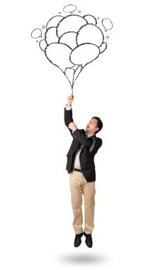 Balon çizen mutlu adam