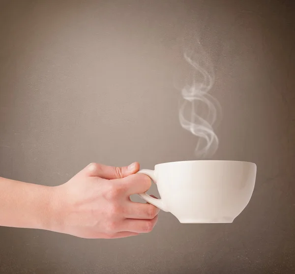 Coffee cup with abstract white steam — Stock Photo, Image