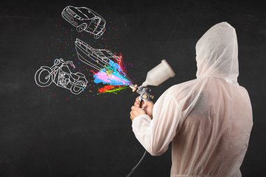 adam araba, tekne ve motosiklet airbrush sprey boya ile çizmek