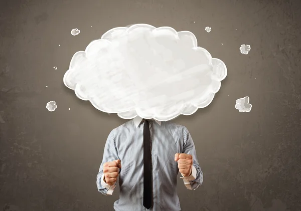 Business man with white cloud on his head concept — Stock Photo, Image