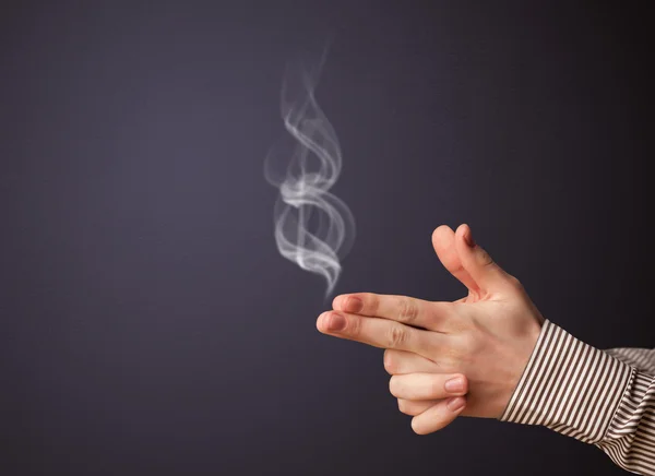 Gun shaped man hand — Stock Photo, Image