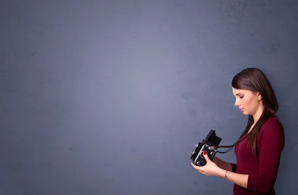 Photographer shooting images with copyspace area — Stock Photo, Image