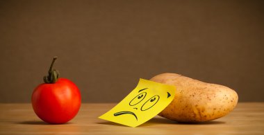 patates domates ne yazık ki seyir yapışkan not ile