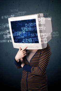 Bilgisayar veri kavramını hesaplayan insan siber monitörü