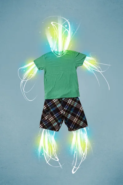 Energiestraal in casual kleding concept — Stockfoto