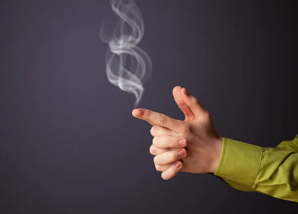 Gun shaped man hand — Stock Photo, Image