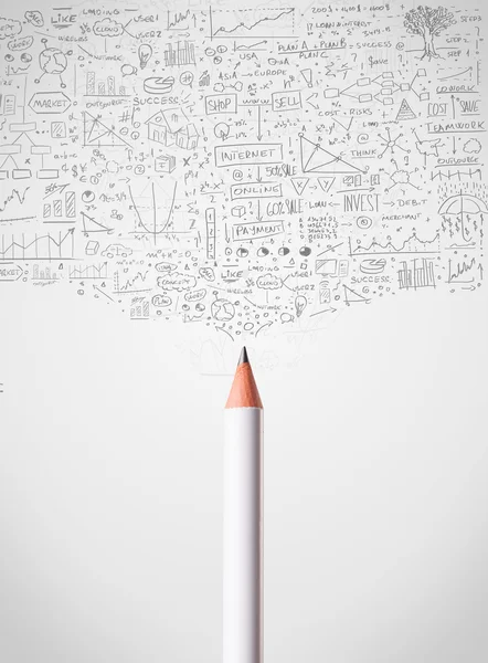 Gros plan au crayon avec diagrammes — Photo