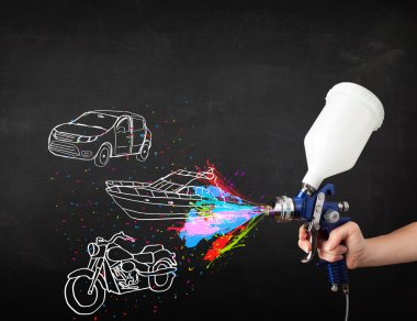 adam araba, tekne ve motosiklet airbrush sprey boya ile çizmek