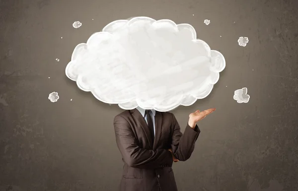 Hombre de negocios con nube blanca en su concepto de cabeza —  Fotos de Stock